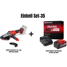 Einhell Set-35 (Einhell Tp-Ag 18/125 F Li Bl - Solo, Akülü Avuç Taşlama+Einhell 5,2 Ah Pxc Starter-Kit Akü & Şarj Cihazı)