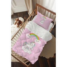 Talia Home Pembe Unicorn Desenli Bebek Beşik Uyku Seti