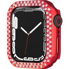 Pileli Store Pilelistore   Apple Watch 44MM Taşlı Kasa - Kırmızı