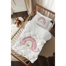 Talia Home Gökkuşağı Desenli Desenli Bebek Beşik Uyku Seti TLABG-305