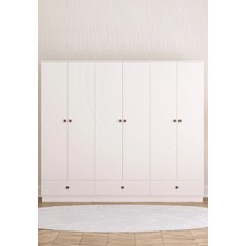 Rabi Mobilya Elif Modern 6 Kapak 3 Çekmeceli Gardırop