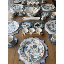 Rossev Porselen Kahvaltı Takımı 6 Kişilik 53 Parça Azur