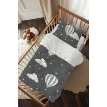 Talia Home Gri Balonlu Bebek Beşik Uyku Seti TLABG-103