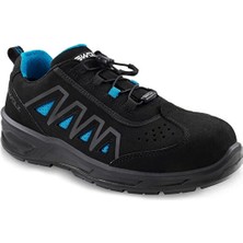 Swolx Tekstil Laminasyonlu MICROFIBER-S1P Unisex Iş Güvenliği Ayakkabısı AIR-X110-BLUE Siyah