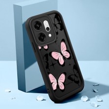 HONTINGA Oppo Reno 14 Pro 5g ile Uyumlu Kılıfı Düşüme Önleyici Basitlik Anti Düşme Kamera Korumali Şirin Kedi Kelebek Siyah Desen Yumuşak Silikon Telefon Kılıfı Kadın ve Erkek Için Uygundur K2-0411