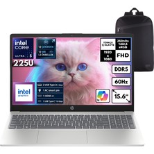 Hp Aı 15-FD2026NT Ultra 5-225U 64-Gbddr5 1 Tbssd Intel Graphics 15.6" Fhd Windows 10 Pro + Hmf Sırt Çantası D51E0EAHMF63