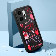 HONTINGA Oppo Reno 14 Pro 5g ile Uyumlu Kılıfı Düşüme Önleyici Basitlik Anti Düşme Kamera Korumali Şirin Kedi Kalp Siyah Desen Yumuşak Silikon Telefon Kılıfı Kadın ve Erkek Için Uygundur K2-0410
