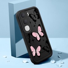 HONTINGA Vıvo Y21D ile Uyumlu Kılıfı Düşüme Önleyici Basitlik Anti Düşme Kamera Korumali Şirin Kedi Kelebek Siyah Desen Yumuşak Silikon Telefon Kılıfı Kadın ve Erkek Için Uygundur K2-0411