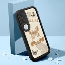 HONTINGA Vıvo Y21D ile Uyumlu Kılıfı Düşüme Önleyici Basitlik Anti Düşme Kamera Korumali Şirin Kedi Kelebek Siyah Desen Yumuşak Silikon Telefon Kılıfı Kadın ve Erkek Için Uygundur K2-0412