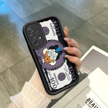 HONTINGA Samsung Galaxy A72 ile Uyumlu Kılıfı Düşüme Önleyici Basitlik Anti Düşme Kamera Korumali Yaratıcı Siyah Desen Yumuşak Silikon Telefon Kılıfı Kadın ve Erkek Için Uygundur K2-0415