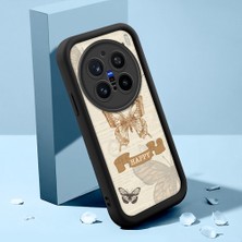 HONTINGA Vivo X200 Pro ile Uyumlu Kılıfı Düşüme Önleyici Basitlik Anti Düşme Kamera Korumali Şirin Kedi Kelebek Siyah Desen Yumuşak Silikon Telefon Kılıfı Kadın ve Erkek Için Uygundur K2-0412