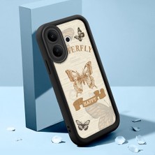 HONTINGA Vıvo V60 Lite ile Uyumlu Kılıfı Düşüme Önleyici Basitlik Anti Düşme Kamera Korumali Şirin Kedi Kelebek Siyah Desen Yumuşak Silikon Telefon Kılıfı Kadın ve Erkek Için Uygundur K2-0412