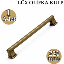 Badem10 Lüx Olifka Mat Antik Sarı Çekmece Kulp 224 mm Modern Tasarım Dayanıklı Metal Dolap Kapak Kolu