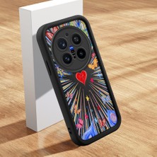 HONTINGA Vivo X200 Pro ile Uyumlu Kılıfı Düşüme Önleyici Basitlik Anti Düşme Kamera Korumali Şirin Kedi Kalp Siyah Desen Yumuşak Silikon Telefon Kılıfı Kadın ve Erkek Için Uygundur K2-0413