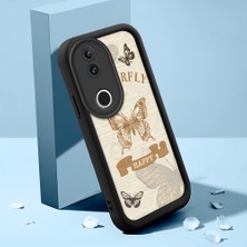 HONTINGA Vivo V50 ile Uyumlu Kılıfı Düşüme Önleyici Basitlik Anti Düşme Kamera Korumali Şirin Kedi Kelebek Siyah Desen Yumuşak Silikon Telefon Kılıfı Kadın ve Erkek Için Uygundur K2-0412