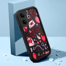 HONTINGA Vıvo V60 Lite ile Uyumlu Kılıfı Düşüme Önleyici Basitlik Anti Düşme Kamera Korumali Şirin Kedi Kalp Siyah Desen Yumuşak Silikon Telefon Kılıfı Kadın ve Erkek Için Uygundur K2-0410