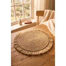 Zarif ve Doğal: El Örmesi %100 Jüt Supla (Hasır Servis)