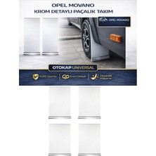 Otokap Universal Opel Movano Ön ve Arka Beyaz Takım Paçalık Krom Detaylı 4 Lü Set