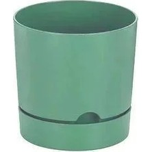 Saksı Dünyası Poliwork Yuvarlak Tabaklı Saksı 5 Lt – 20.5 cm Modern Plastik Çiçek Saksısı