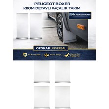 Otokap Universal Peugeot Boxer Ön ve Arka Beyaz Takım Paçalık Krom Detaylı 4 Lü Set