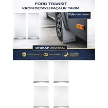 Otokap Universal Ford Transit Paçalık Takımı Ön Arka Beyaz Krom Detaylı 4 Lü Set Çamurluk Tozluk Aksesuar