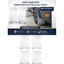 Otokap Universal Fiat Ducato Paçalık Takımı Ön Arka Beyaz Krom Detaylı 4 Lü Set Çamurluk Tozluk Aksesuar