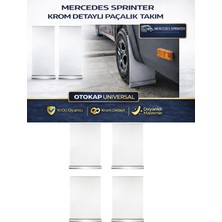 Otokap Universal Mercedes Sprinter Ön ve Arka Beyaz Takım Paçalık Krom Detaylı 4 Lü Set