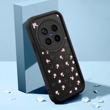HONTINGA Vivo X300 Pro ile Uyumlu Kılıfı Düşüme Önleyici Basitlik Anti Düşme Kamera Korumali Şirin Kedi Çiçekler Siyah Desen Yumuşak Silikon Telefon Kılıfı Kadın ve Erkek Için Uygundur K2-0417