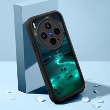 HONTINGA Vivo X300 ile Uyumlu Kılıfı Düşüme Önleyici Basitlik Anti Düşme Kamera Korumali Şirin Kedi Manzara Siyah Desen Yumuşak Silikon Telefon Kılıfı Kadın ve Erkek Için Uygundur K2-0416