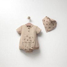 Butik Erkek Bebek %100 Pamuklu Waffle Kumaş Salopet Önlük Aksesuarlı