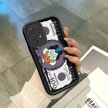HONTINGA Samsung Galaxy A52 ile Uyumlu Kılıfı Düşüme Önleyici Basitlik Anti Düşme Kamera Korumali Yaratıcı Siyah Desen Yumuşak Silikon Telefon Kılıfı Kadın ve Erkek Için Uygundur K2-0415