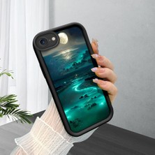 HONTINGA iPhone Se 2020 ile Uyumlu Kılıfı Düşüme Önleyici Basitlik Anti Düşme Kamera Korumali Manzara Siyah Desen Yumuşak Silikon Telefon Kılıfı Kadın ve Erkek Için Uygundur K2-0416