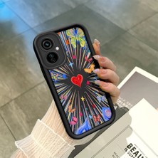 HONTINGA Tecno Camon 19 Neo ile Uyumlu Kılıfı Düşüme Önleyici Basitlik Anti Düşme Kamera Korumali Kalp Siyah Desen Yumuşak Silikon Telefon Kılıfı Kadın ve Erkek Için Uygundur K2-0413