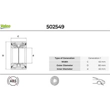 Valeo On Tekerlek Rulmanı Kıt Vw California 2.5 1998.052003.04