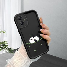 HONTINGA Samsung Galaxy A04E ile Uyumlu Kılıfı Düşüme Önleyici Basitlik Anti Düşme Kamera Korumali Karikatür Siyah Desen Yumuşak Silikon Telefon Kılıfı Kadın ve Erkek Için Uygundur K2-0414