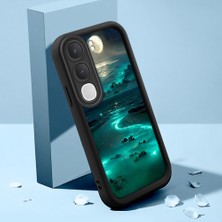 HONTINGA Vıvo Y21D ile Uyumlu Kılıfı Düşüme Önleyici Basitlik Anti Düşme Kamera Korumali Şirin Kedi Manzara Siyah Desen Yumuşak Silikon Telefon Kılıfı Kadın ve Erkek Için Uygundur K2-0416