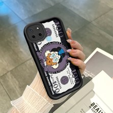 HONTINGA Realme C21Y ile Uyumlu Kılıfı Düşüme Önleyici Basitlik Anti Düşme Kamera Korumali Yaratıcı Siyah Desen Yumuşak Silikon Telefon Kılıfı Kadın ve Erkek Için Uygundur K2-0415