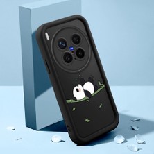 HONTINGA Vivo X300 Pro ile Uyumlu Kılıfı Düşüme Önleyici Basitlik Anti Düşme Kamera Korumali Şirin Kedi Karikatür Siyah Desen Yumuşak Silikon Telefon Kılıfı Kadın ve Erkek Için Uygundur K2-0414
