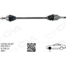 GVA Komple Aks Sağ Peugeot P208 12>19 Cıtroen C3 16> 1.0-1.2-1.4-1.6 Vtı 1.4 Hdı-1.6 Bluehdı 21X22X867