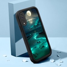 HONTINGA Samsung Galaxy A30S ile Uyumlu Kılıfı Düşüme Önleyici Basitlik Anti Düşme Kamera Korumali Şirin Kedi Manzara Siyah Desen Yumuşak Silikon Telefon Kılıfı Kadın ve Erkek Için Uygundur K2-0416