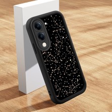 HONTINGA Vivo Y04 ile Uyumlu Kılıfı Düşüme Önleyici Basitlik Anti Düşme Kamera Korumali Şirin Kedi Manzara Siyah Desen Yumuşak Silikon Telefon Kılıfı Kadın ve Erkek Için Uygundur K2-0416