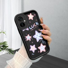 HONTINGA Tecno Camon 19 Neo ile Uyumlu Kılıfı Düşüme Önleyici Basitlik Anti Düşme Kamera Korumali Yıldız Siyah Desen Yumuşak Silikon Telefon Kılıfı Kadın ve Erkek Için Uygundur K2-0454