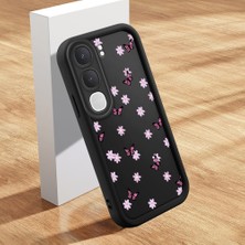 HONTINGA Vıvo Y31 5g ile Uyumlu Kılıfı Düşüme Önleyici Basitlik Anti Düşme Kamera Korumali Şirin Kedi Çiçekler Siyah Desen Yumuşak Silikon Telefon Kılıfı Kadın ve Erkek Için Uygundur K2-0417