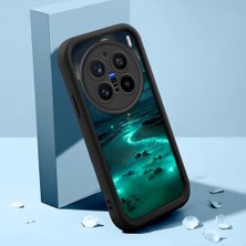 HONTINGA Vivo X200 Pro ile Uyumlu Kılıfı Düşüme Önleyici Basitlik Anti Düşme Kamera Korumali Şirin Kedi Manzara Siyah Desen Yumuşak Silikon Telefon Kılıfı Kadın ve Erkek Için Uygundur K2-0416