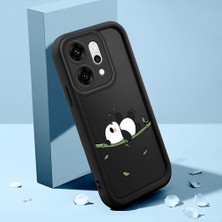 HONTINGA Oppo Reno 14 Pro 5g ile Uyumlu Kılıfı Düşüme Önleyici Basitlik Anti Düşme Kamera Korumali Şirin Kedi Karikatür Siyah Desen Yumuşak Silikon Telefon Kılıfı Kadın ve Erkek Için Uygundur K2-0414