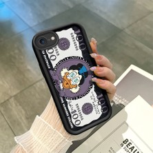 HONTINGA iPhone Se 2020 ile Uyumlu Kılıfı Düşüme Önleyici Basitlik Anti Düşme Kamera Korumali Yaratıcı Siyah Desen Yumuşak Silikon Telefon Kılıfı Kadın ve Erkek Için Uygundur K2-0415
