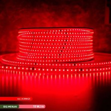 En Parlak Şerit LED 220 Volt Trafosuz Yapışkanlı Dış Mekan Kırmızı Işık 1 Metre