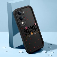 HONTINGA Vivo Y04 ile Uyumlu Kılıfı Düşüme Önleyici Basitlik Anti Düşme Kamera Korumali Şirin Kedi Kalp Siyah Desen Yumuşak Silikon Telefon Kılıfı Kadın ve Erkek Için Uygundur K2-0413