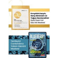 Dermal 3 Katmanlı Gold Göz Maske ve Yenileyici, Canlandırıcı, Pamuk Yaban Mersini Maske Seti