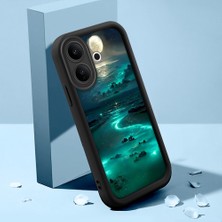 HONTINGA Vıvo V60 Lite ile Uyumlu Kılıfı Düşüme Önleyici Basitlik Anti Düşme Kamera Korumali Şirin Kedi Manzara Siyah Desen Yumuşak Silikon Telefon Kılıfı Kadın ve Erkek Için Uygundur K2-0416